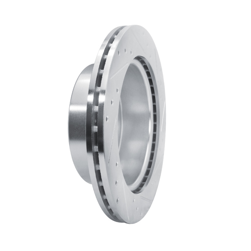 Ford Bronco Brake Rotor (1) - Rear Right - R1 Concepts - Drilled & Slotted - Silver - `19-`25